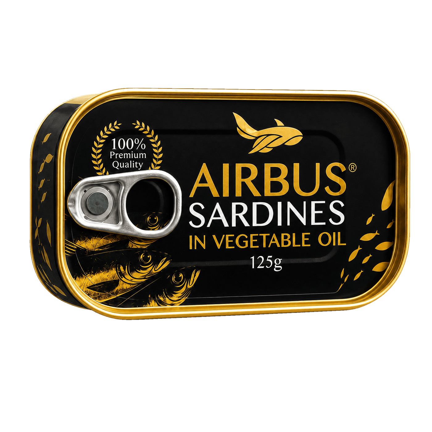 Airbus sardines in vegetable oil, 125g tin